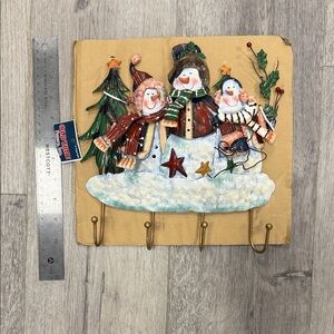 Festive Snowman Wall Hook Decor